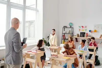 A teacher in a classroom
